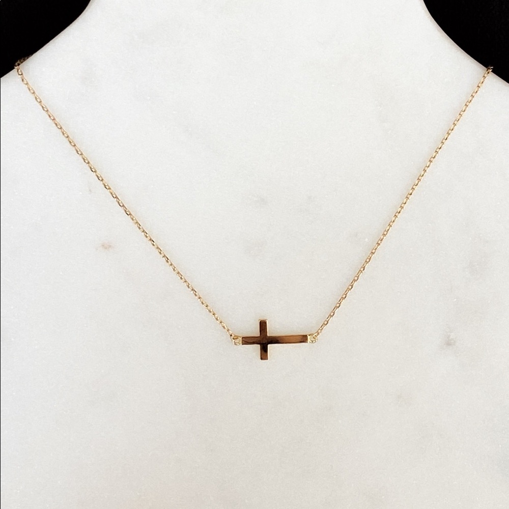 Sideways Cross Necklace